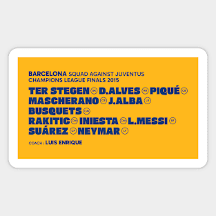 Barcelona Squad Final Champions 2015 Magnet